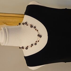 Lovely Jones New York floating pearl and crystal bead necklace